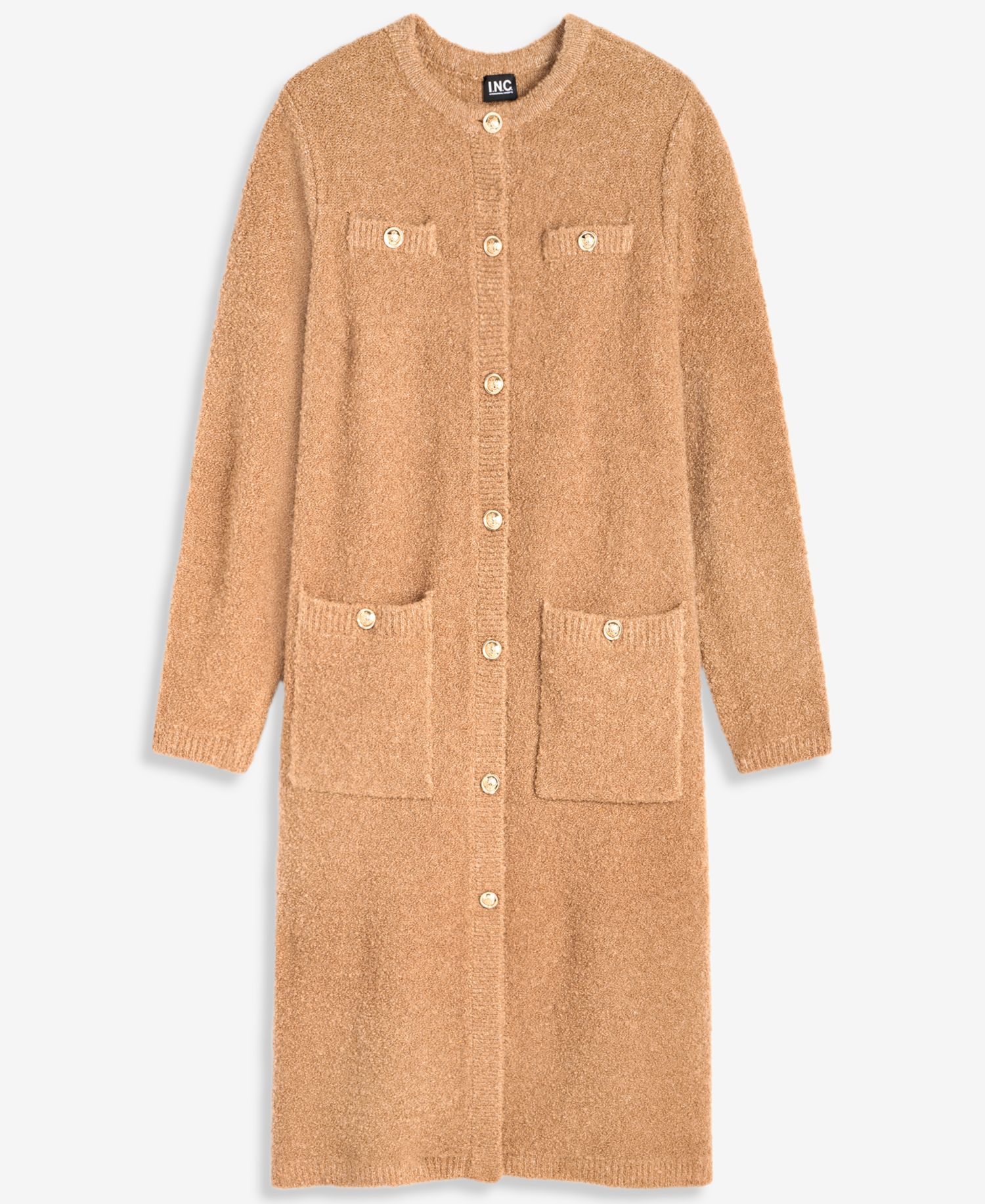 Petite Long Boucl&eacute; Duster Cardigan