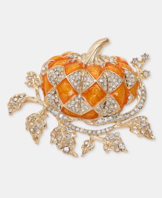 Pav&eacute; Vined Pumpkin Pin