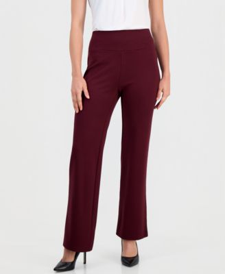 Petite Wide-Leg High-Waisted Pull-On Pants
