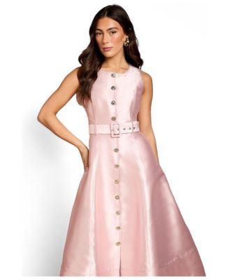 ladies blush pink dress look-jasmine-mini-dress-calista-green