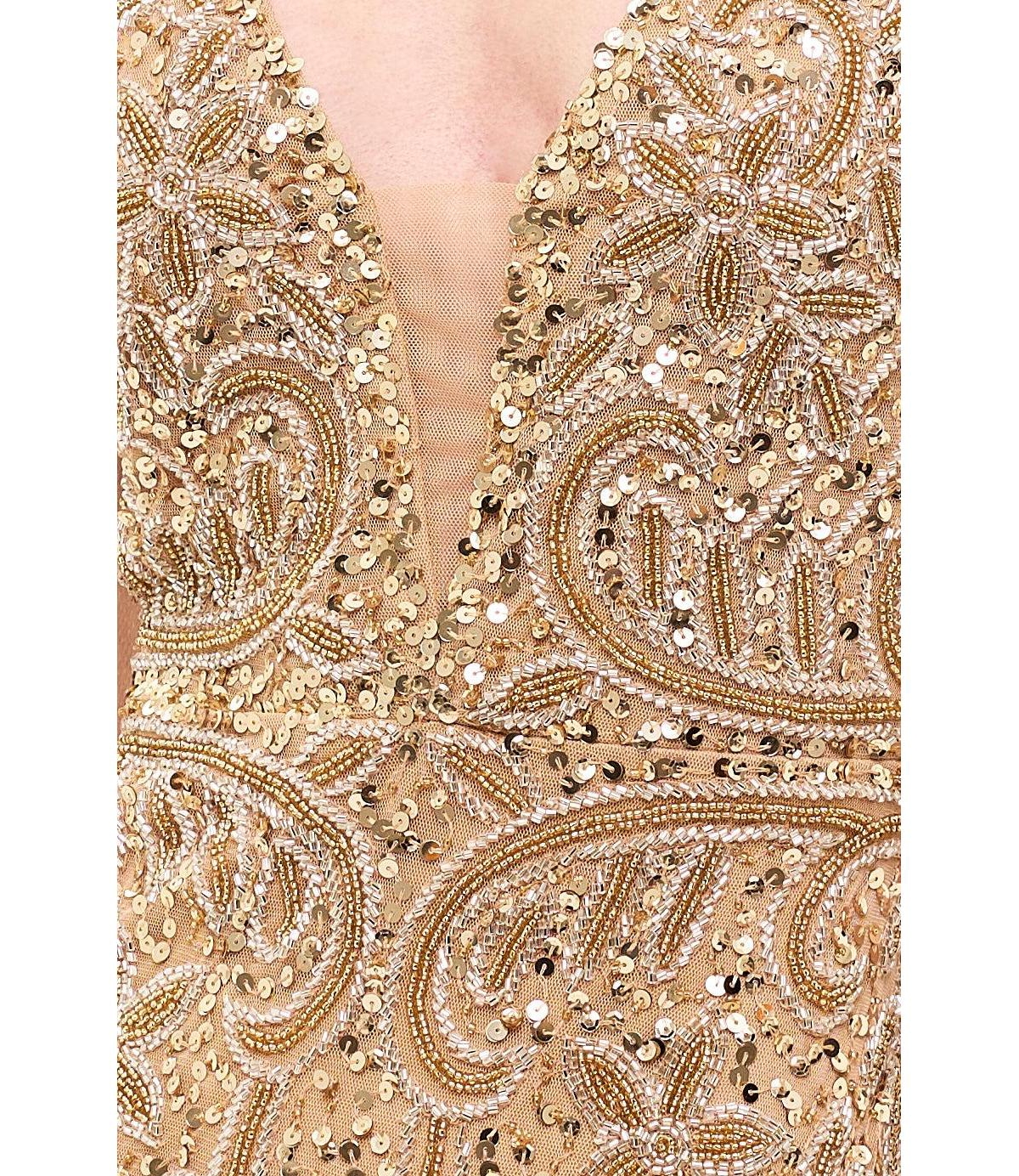 Beauut Women's Embellished Sequin Maxi Dress With Trail
