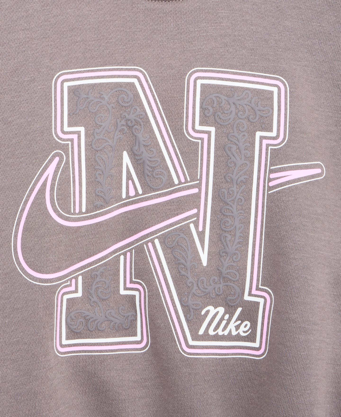 Худи Nike Bow-Detail Long-Sleeve Graphic для девочек, цвет: Серо-бежевый — фото 7