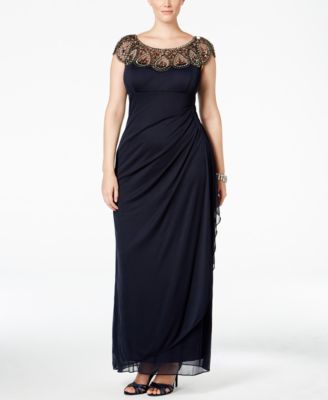 xscape navy blue gown