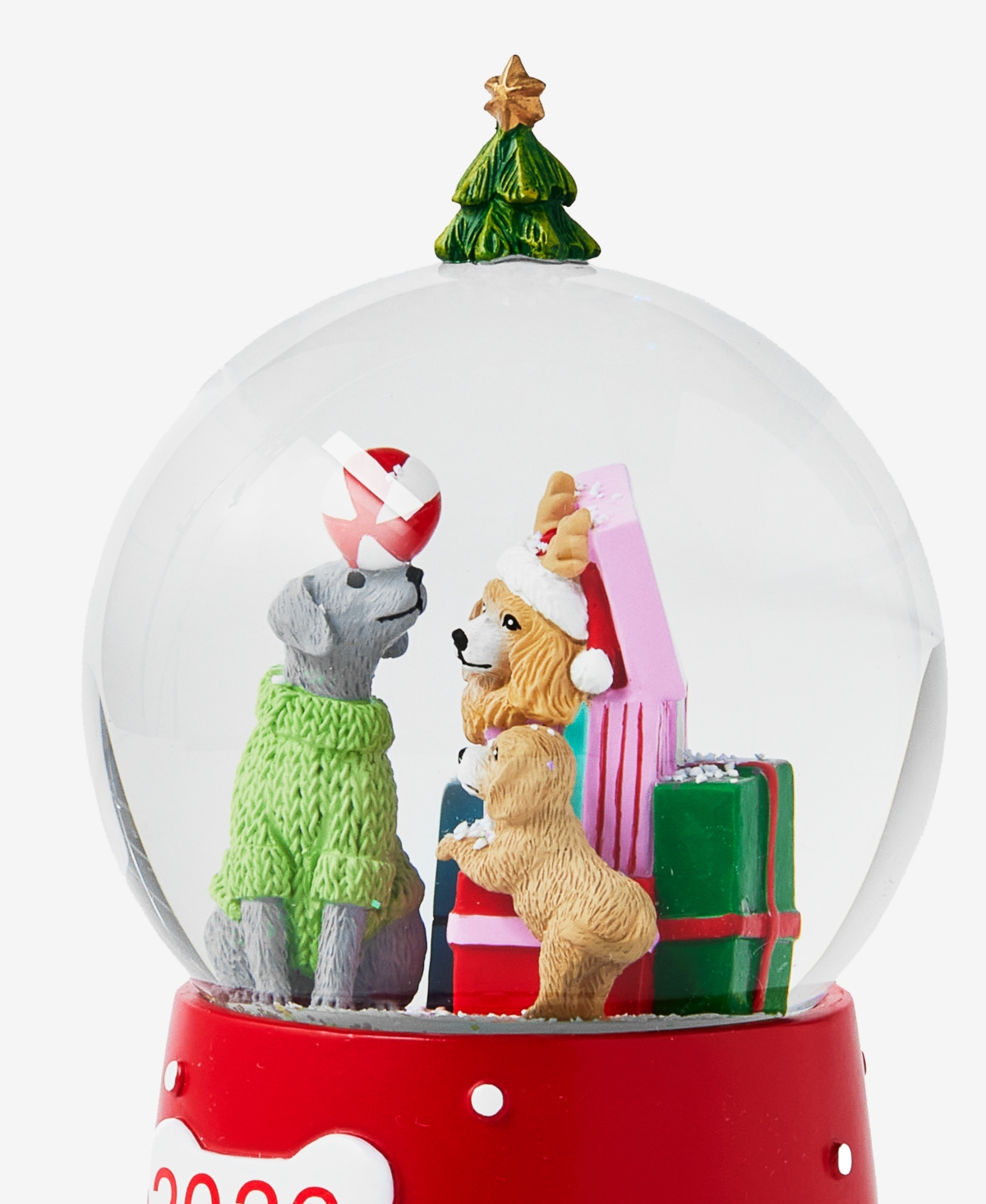 Holiday Lane Heritage Dogs Snow Globe, Macy's Exclusive