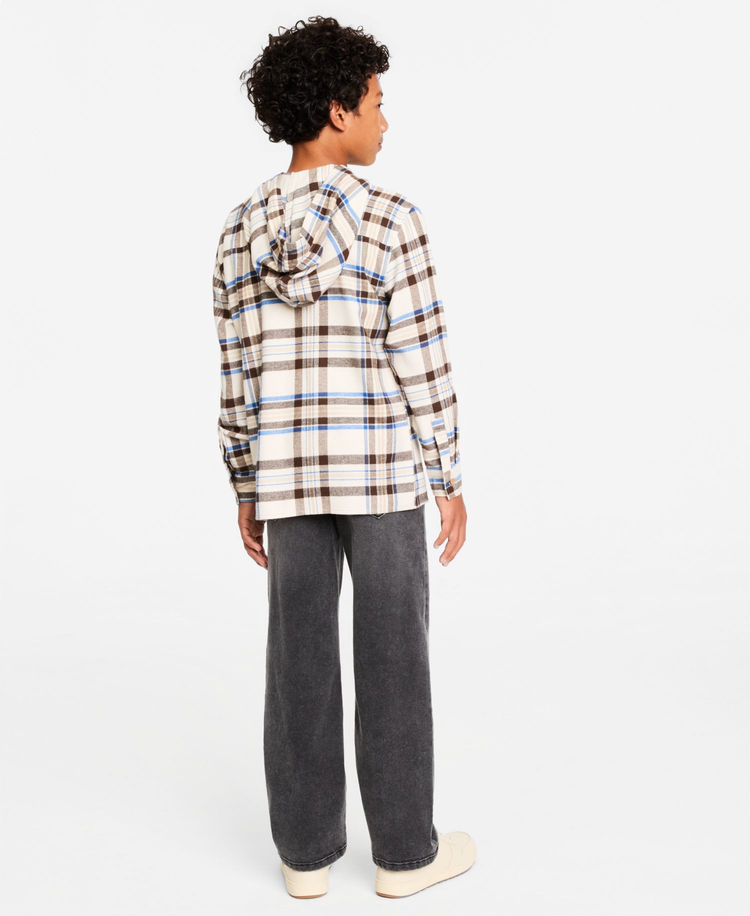 Boys' 4-20 Plaid Hooded Flannel Jacket