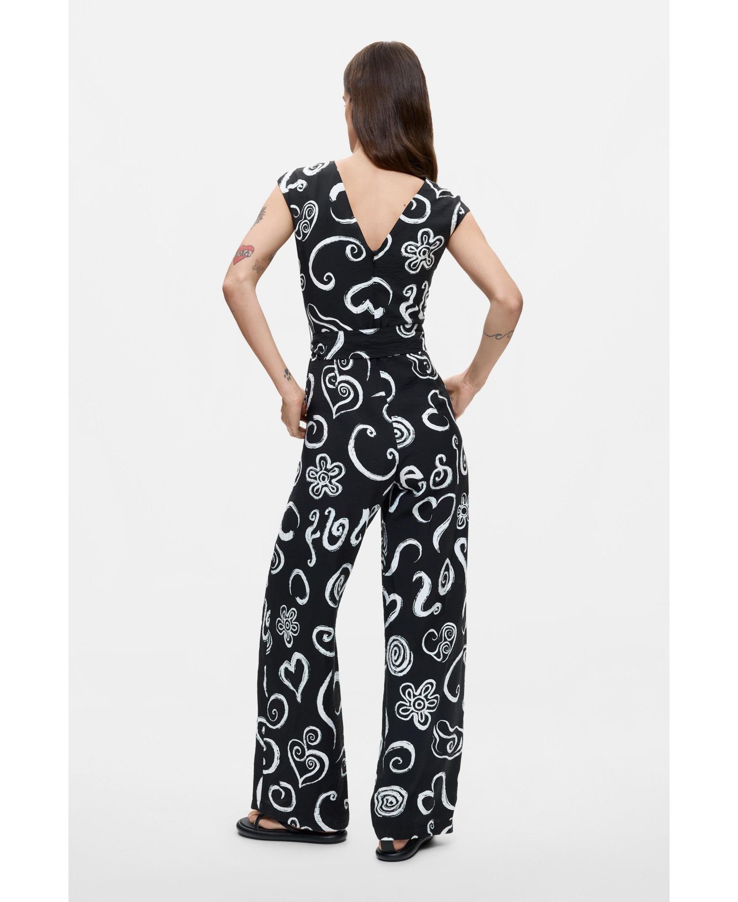 Women's Printed Letter Jumpsuit