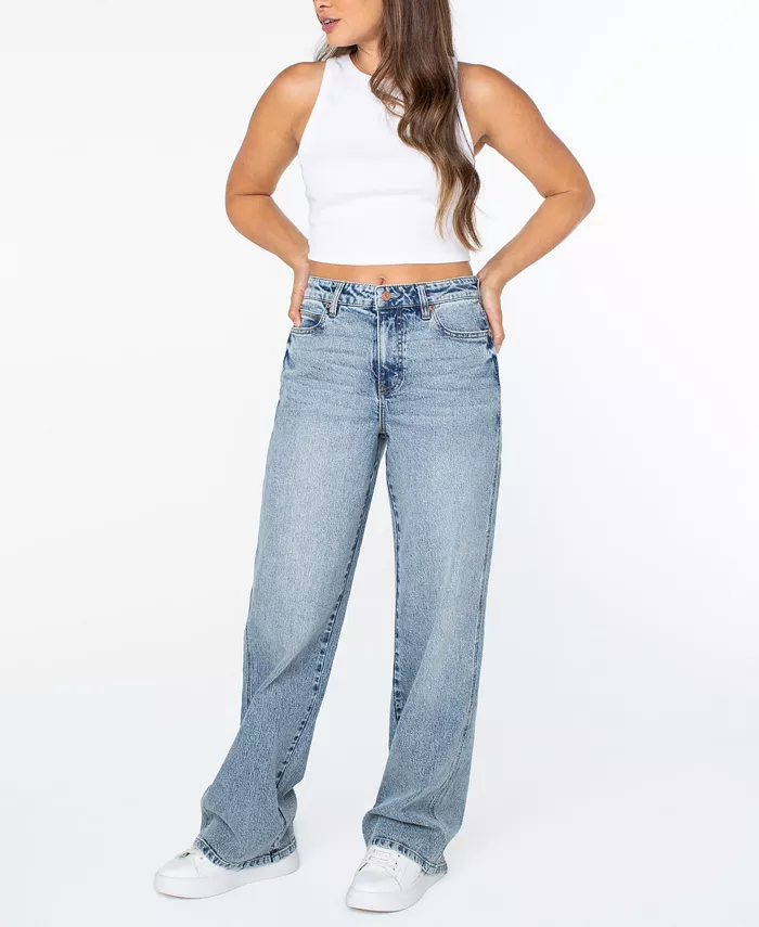 Juniors' Mariah High-Rise Baggy Wide-Leg Curvy Jeans - thumbnail 2