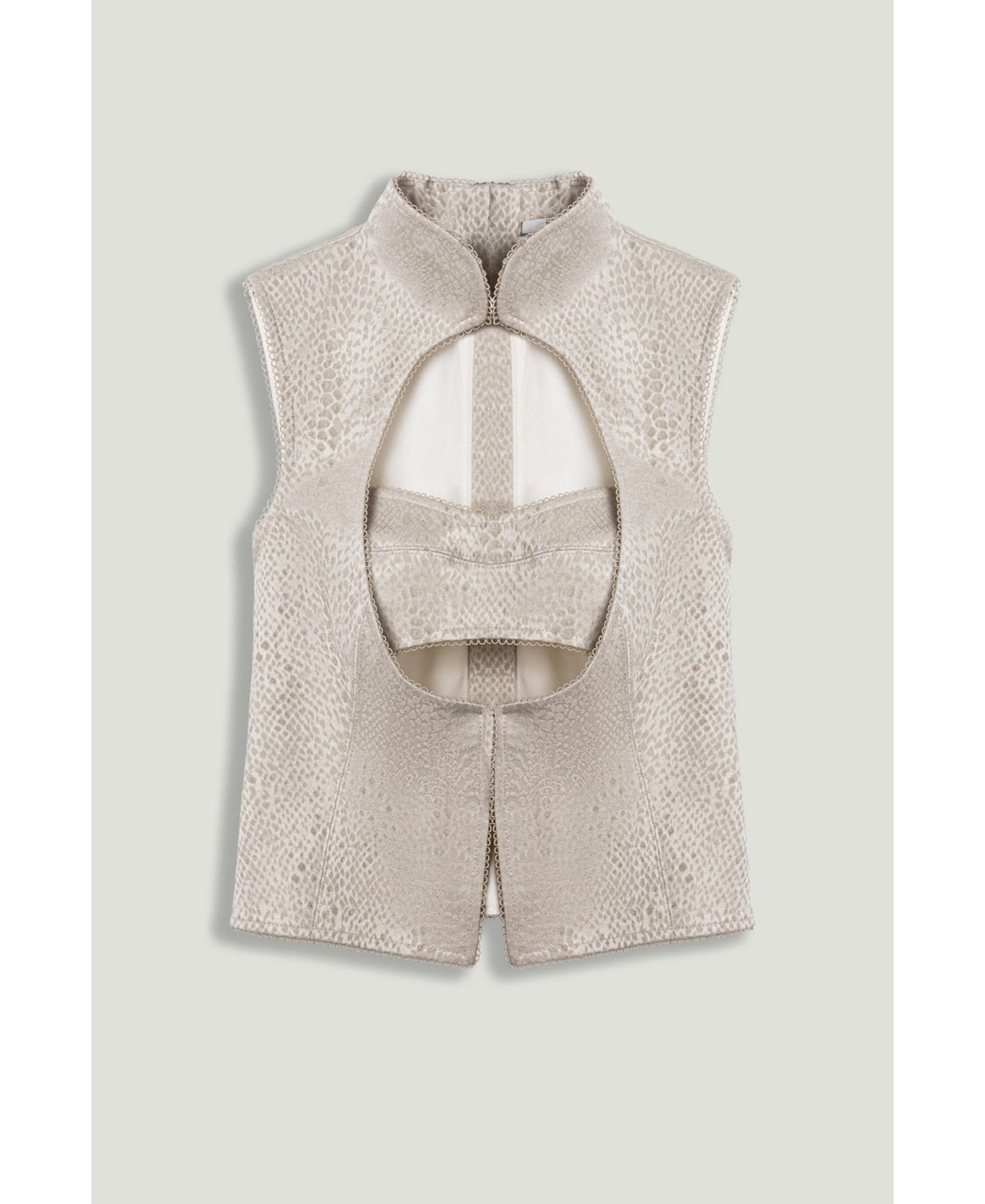 Women's Braid-Trim Bustier Top with Built-In Bra
