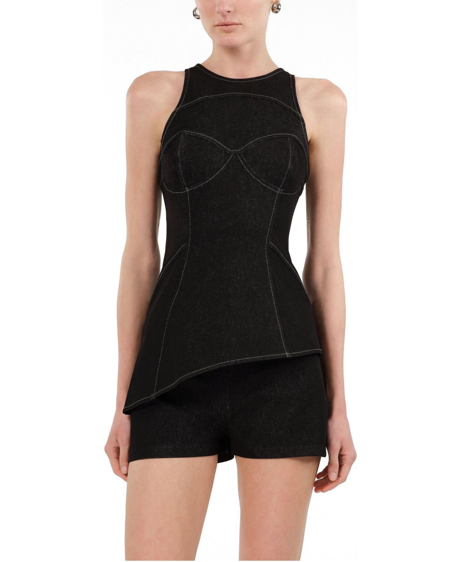 Women's Halter Neck Denim Bustier Top