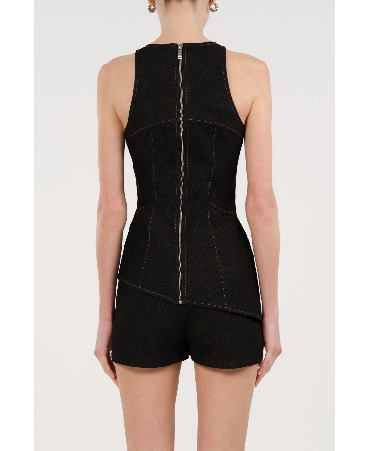 Women's Halter Neck Denim Bustier Top