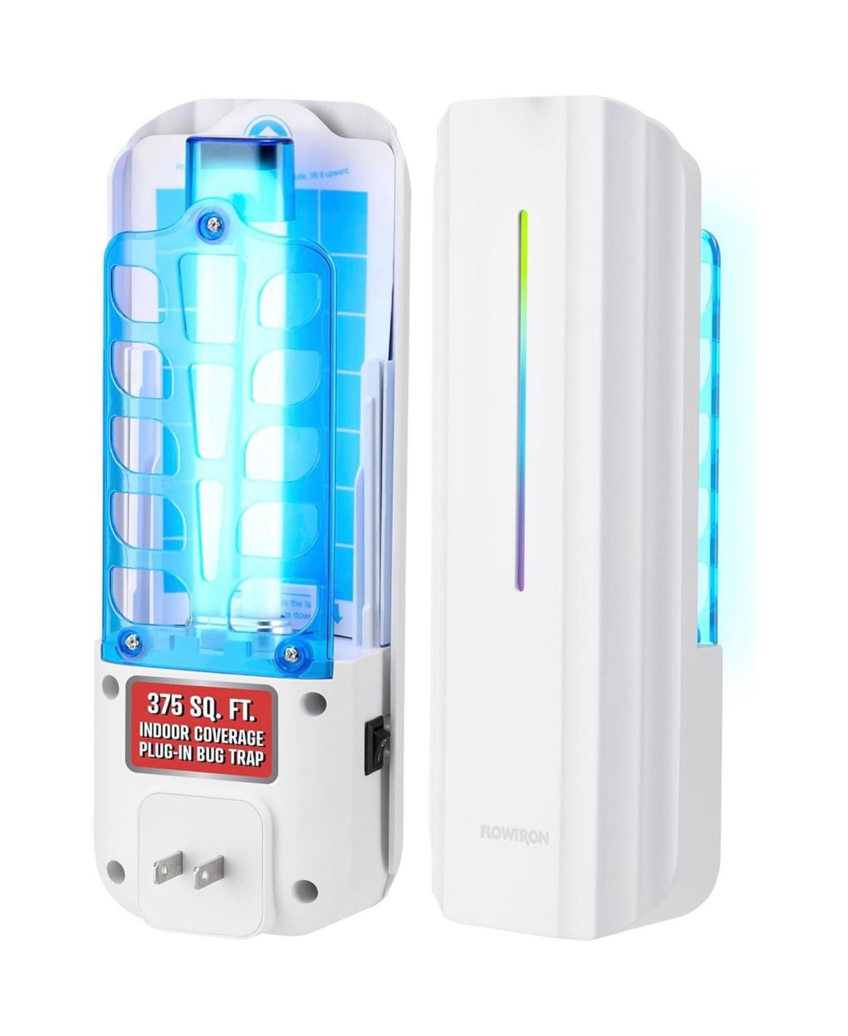 Flowtron Indoor Fly Trap, 9W Uv Light, Silent Mosquito and Gnat Catcher, 375 Sq Ft - White