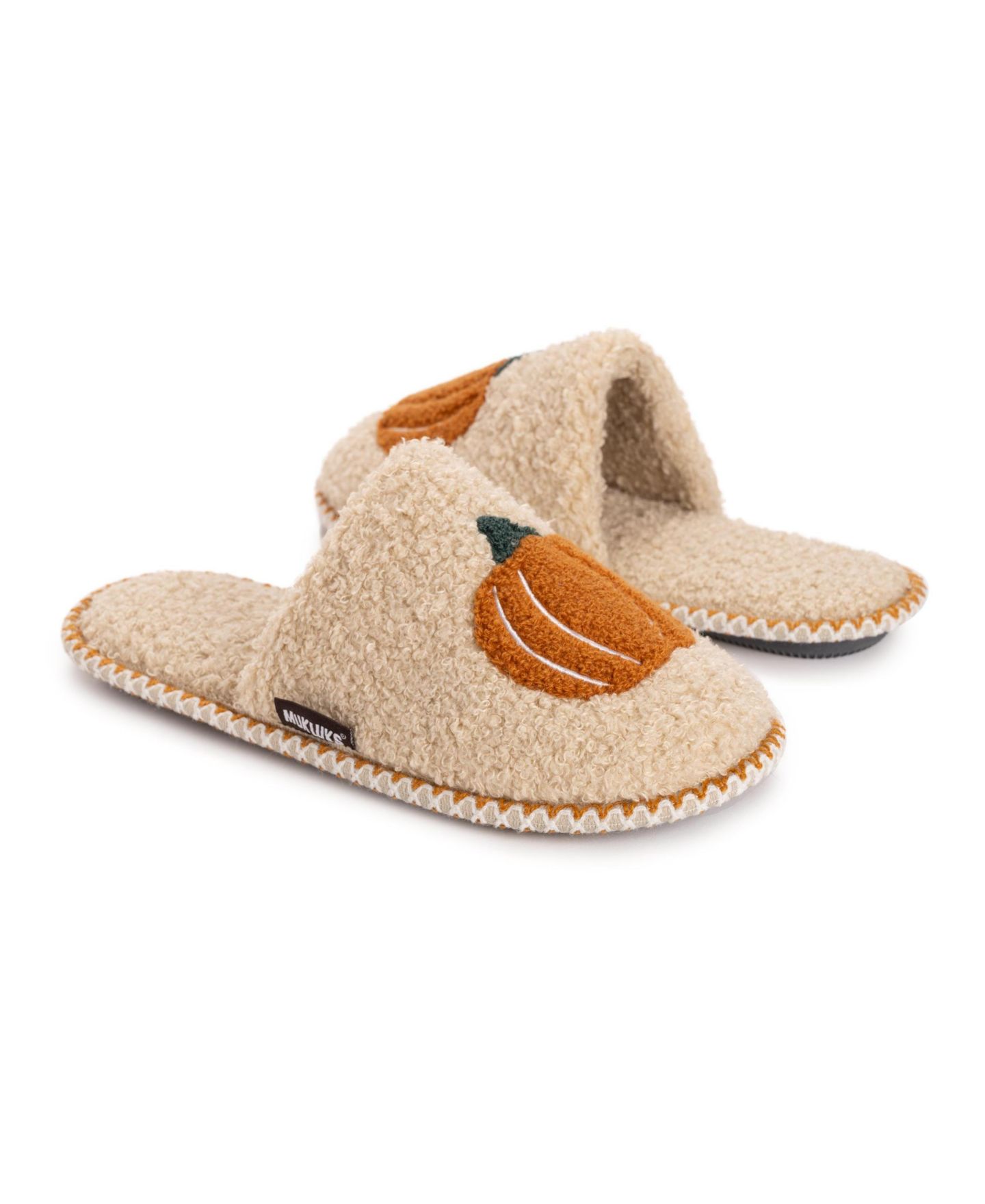 Женские тапочки MUK LUKS Punch Needle Fall Halloween Novelty Scuff Slipper, цвет: Classic Pumpkin — фото 15