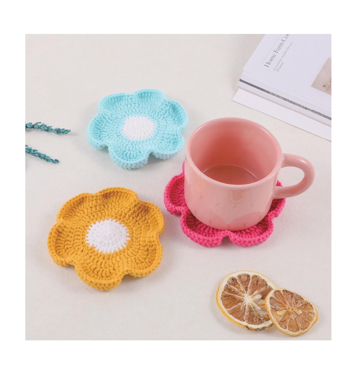 John Bead Flower Coasters Floral Crochet Diy Kit for Beginners