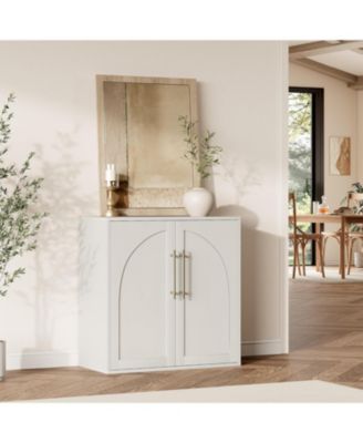 Arched Sideboard Cabinet 2 Adjustable Shelves and Anti-Tip Kit, Farmhouse Storage Buffet for Living Room, Kitchen or Bedroom