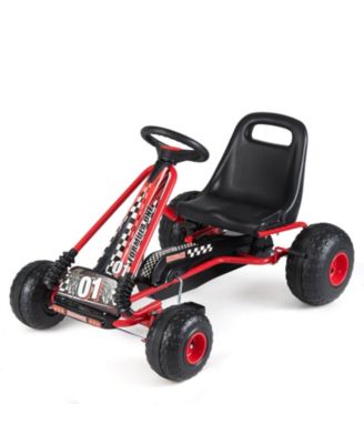 Kids Pedal Go-Kart with 4 Wheels, Adjustable Seat, and Multi-Terrain Wheels, Age 3-8