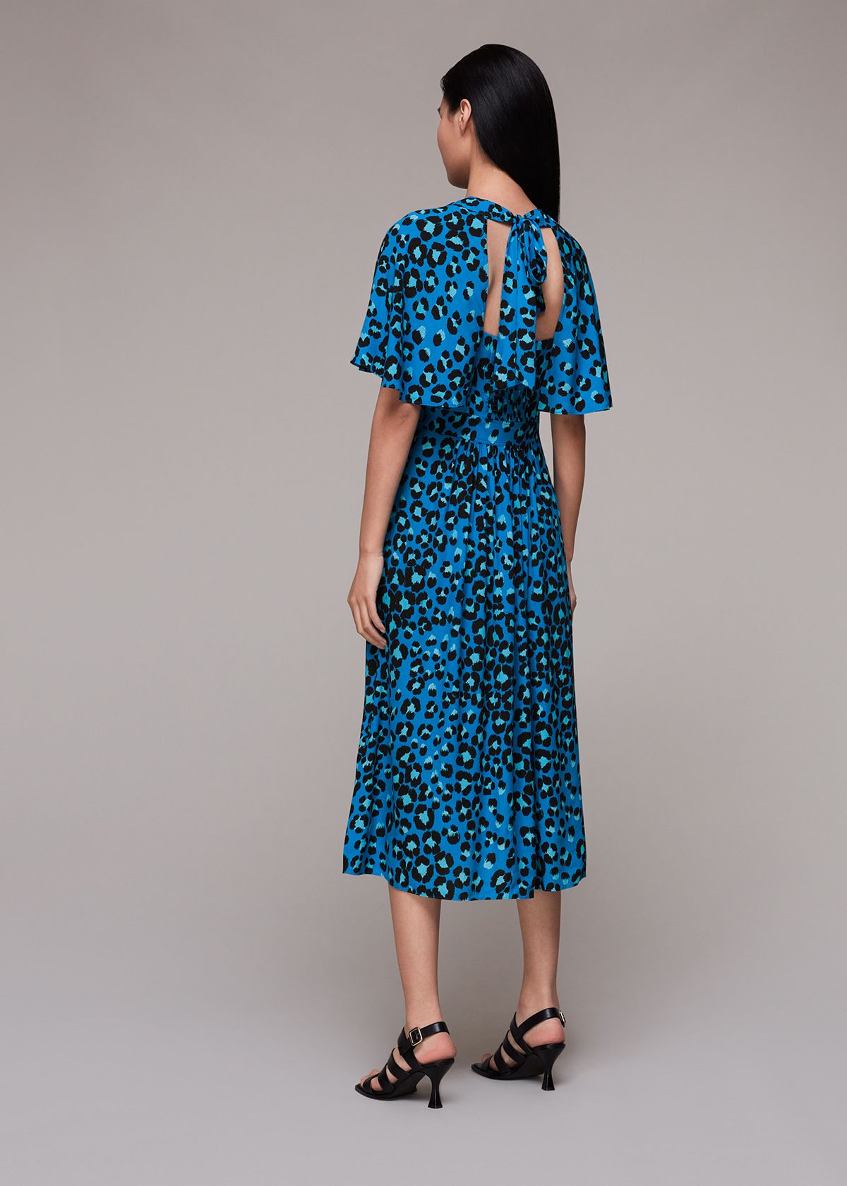 Whistles Women's Painted Leopard Amelia Midi Dress view 2 — MAYCSS fashion products