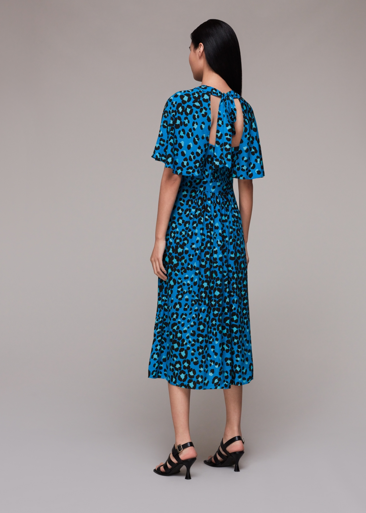 Whistles Women's Painted Leopard Amelia Midi Dress