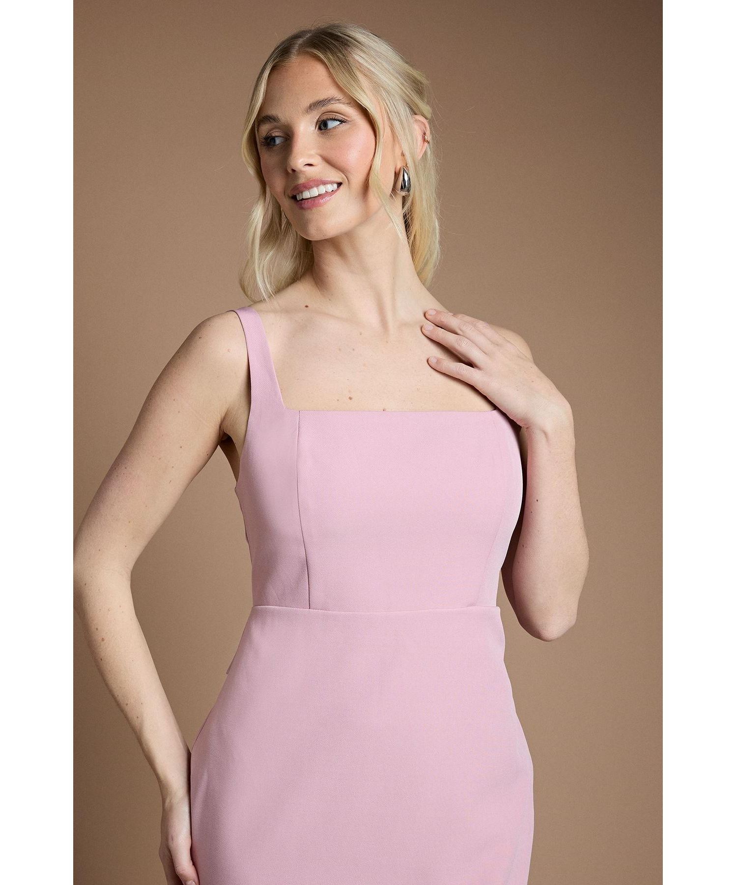 Women's Bow Back Square Neck Maxi Dress