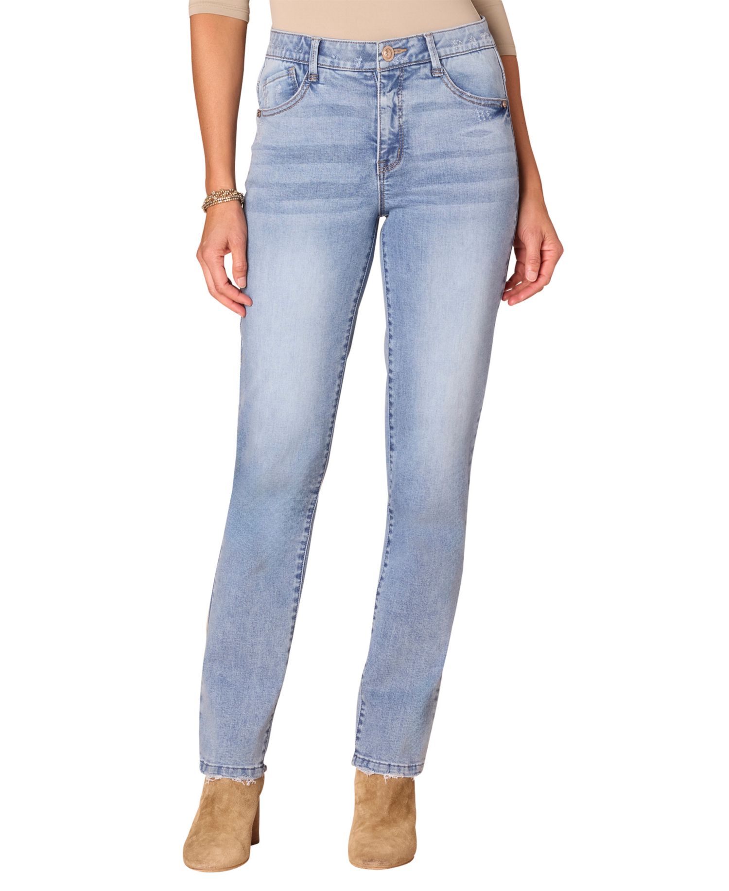 Petite High-Rise Straight-Leg Jeans