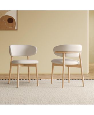 Mid-Century Modern Wood Dining Chairs (Set of 2)