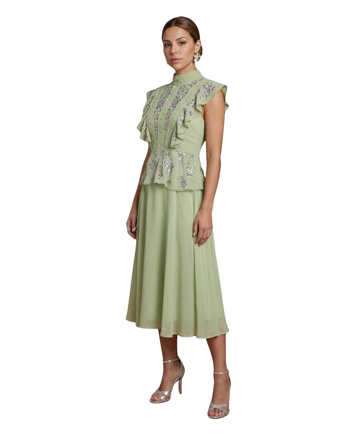 Coast Women's Embellished Frill Midi Dress view 1 — MAYCSS fashion products