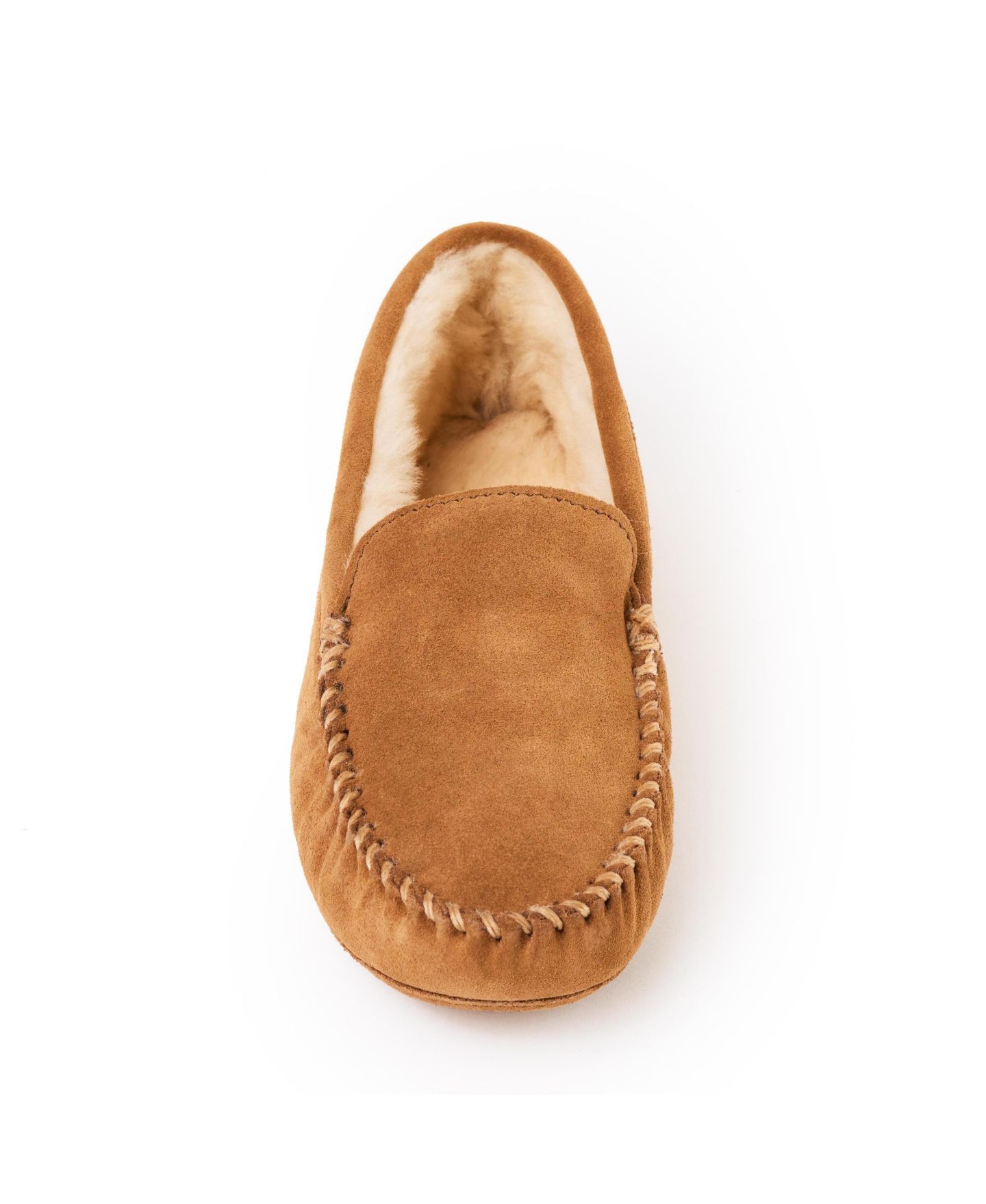 Мужские тапочки Minnetonka Suede Sheepskin Soft Leather Sole Slippers, цвет: Рыжевато-коричневый — фото 6