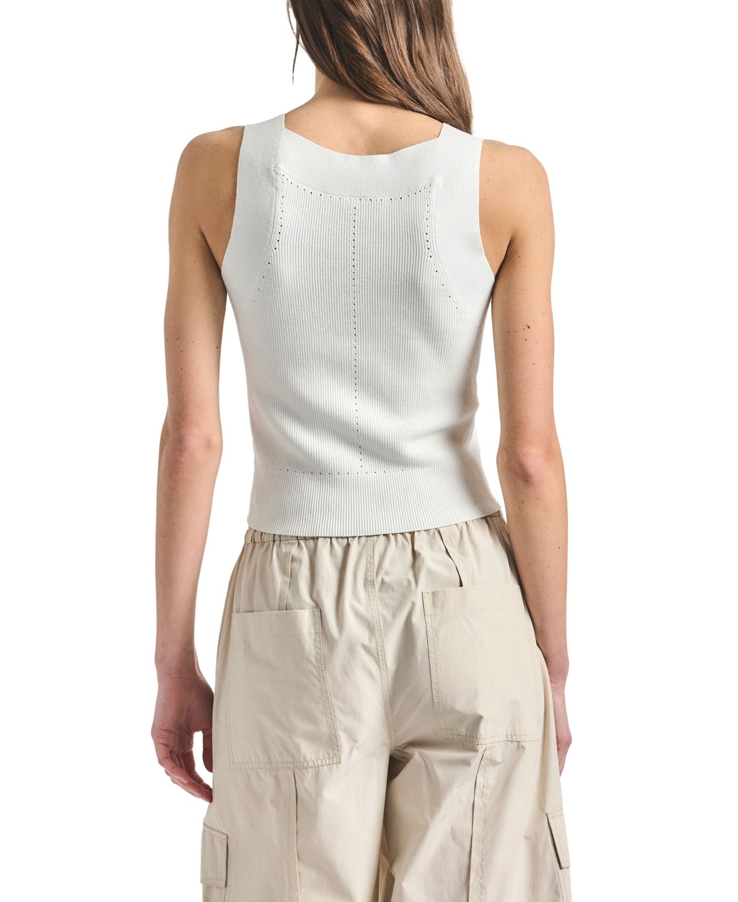 Женский свитер Derek Lam 10 Crosby Dakota Scoop Neck Sweater Knit Tank Top, цвет: Зефирный — фото 4