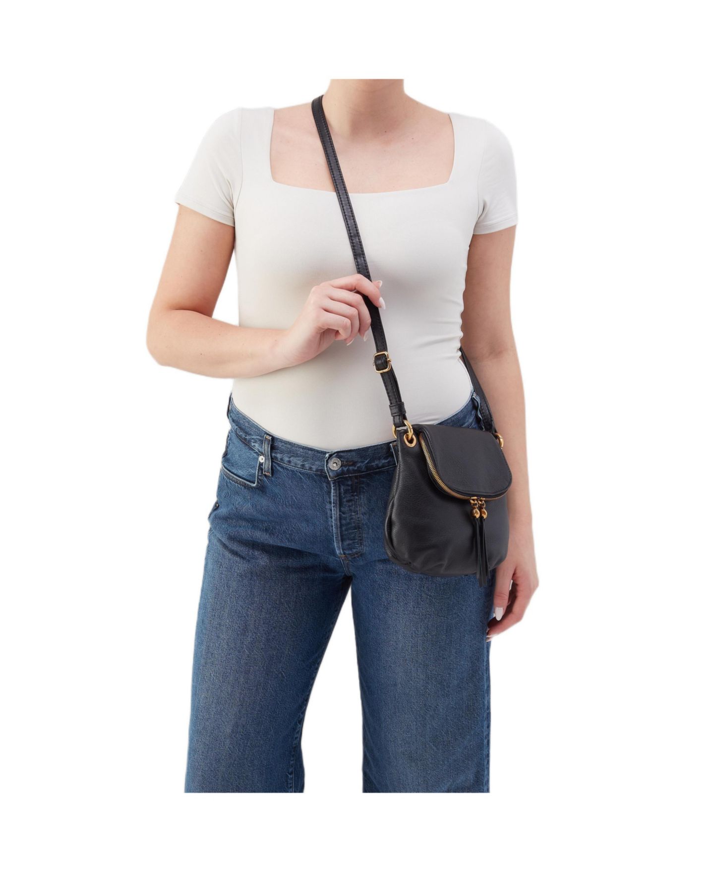 Женская сумка HOBO Fern Zip-Flap Crossbody, цвет: Чёрный — фото 2