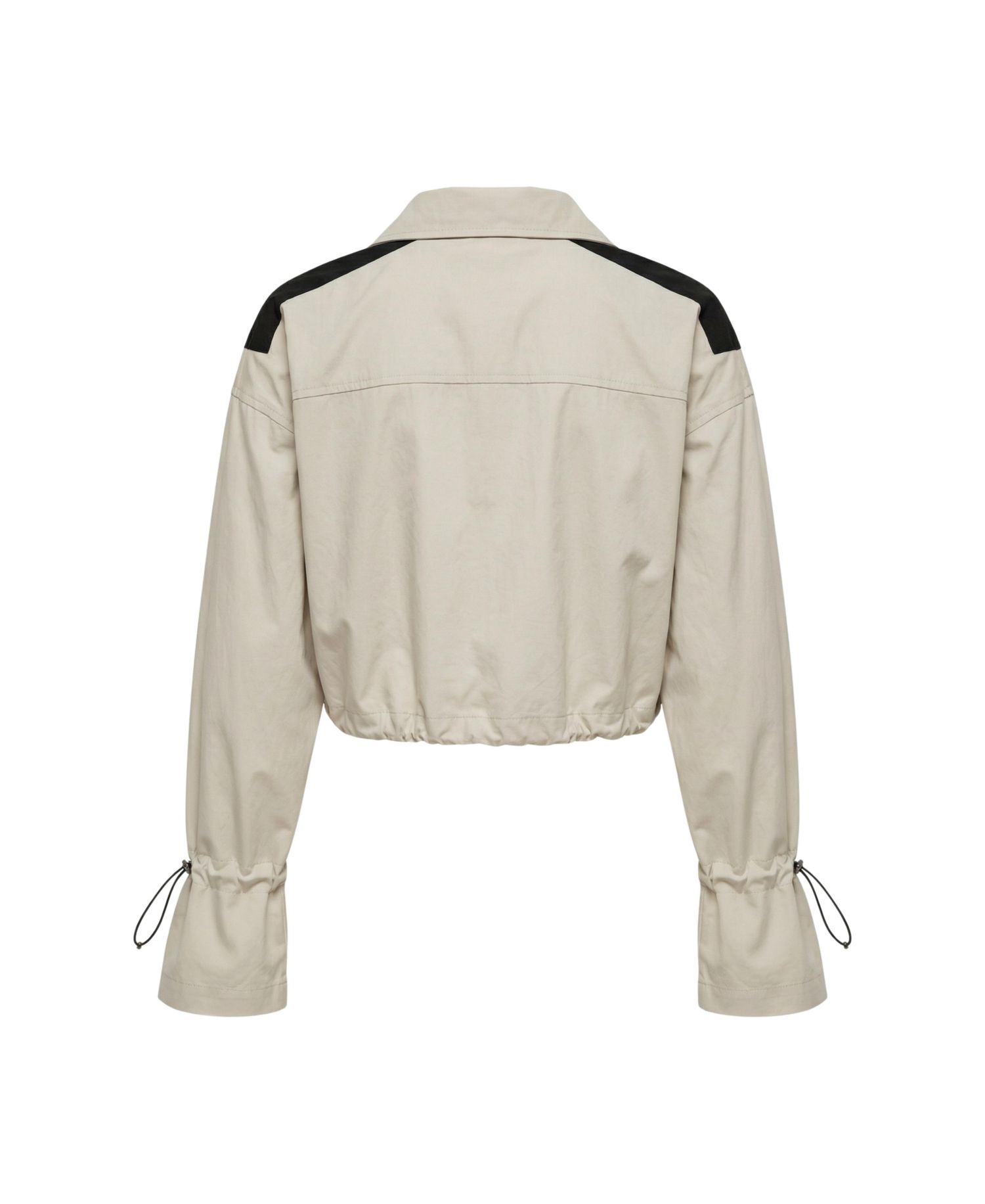 Women's Cropped Zip-Front Contrast-Pocket Jacket