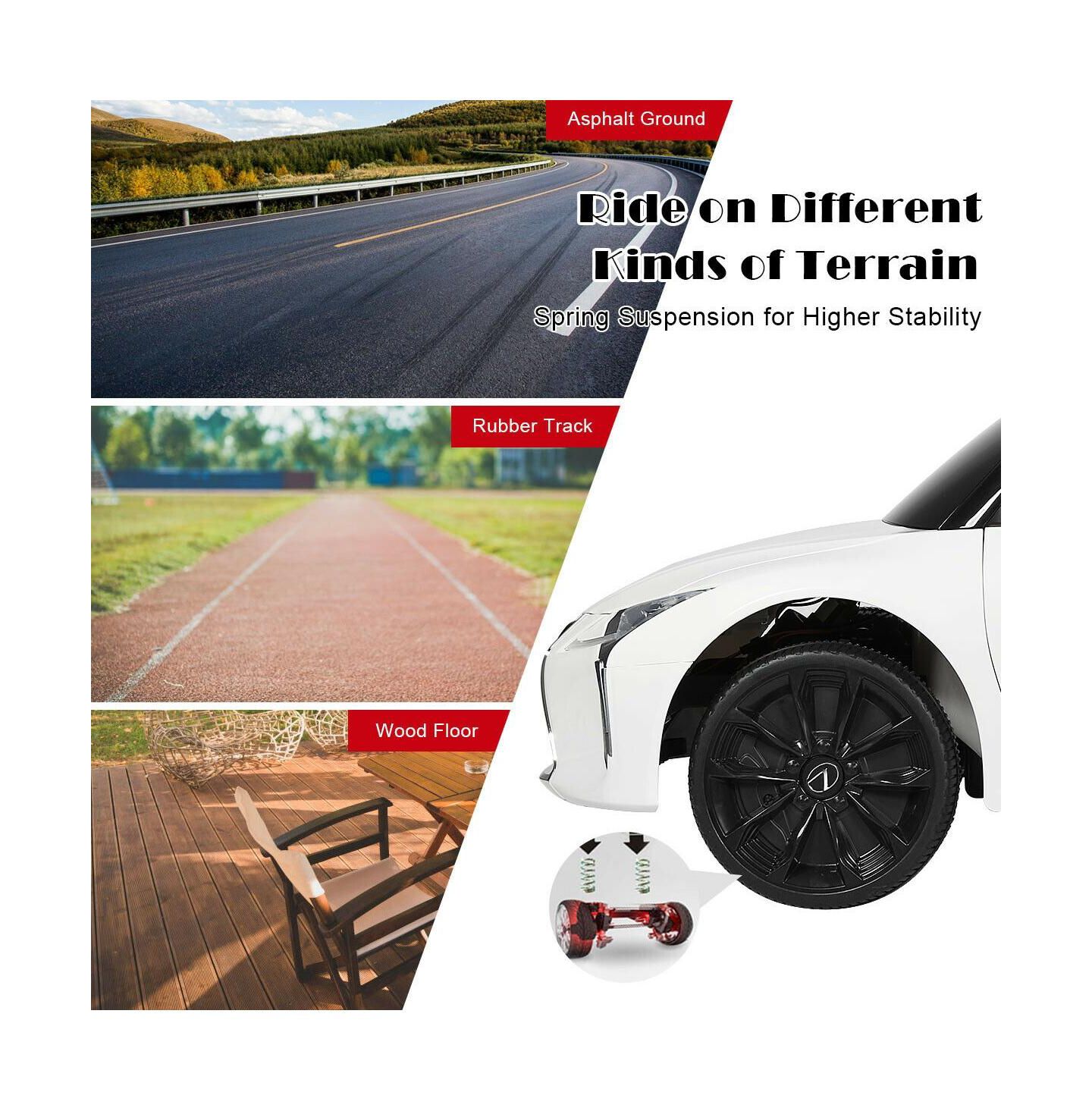 Детская игрушка Mecale Lexus LC500 Licensed Remote Control Electric Ride-On Car, 1-Seat, Ages 3+, цвет: Белый — фото 8