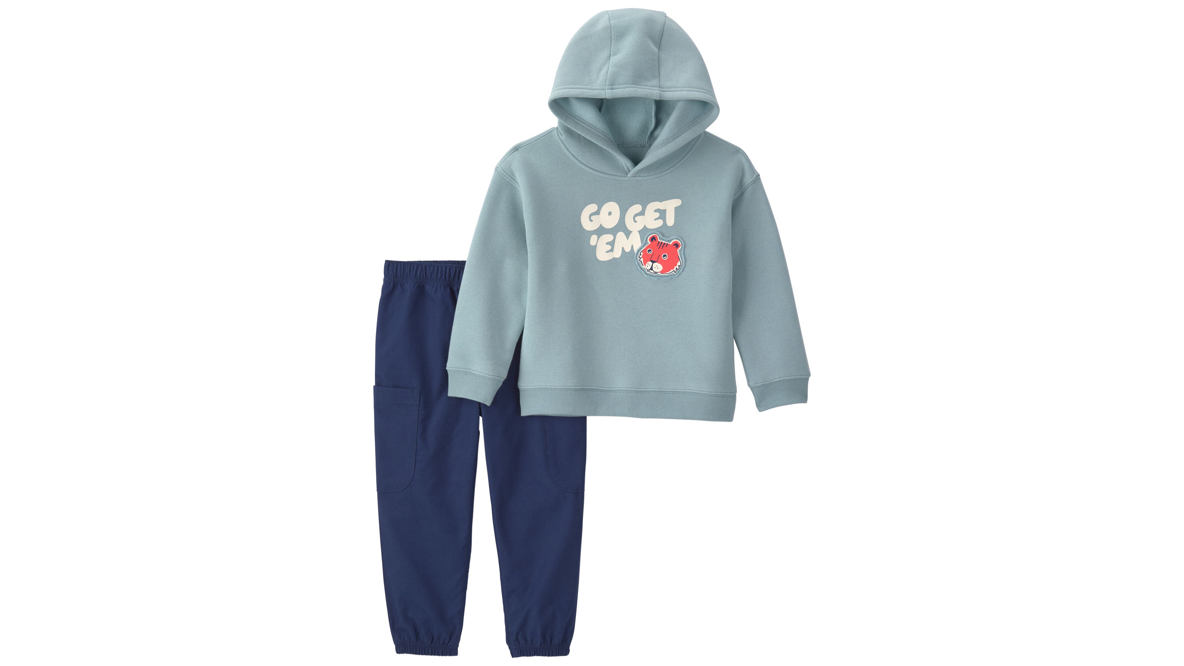 Carters Baby Toddler Boys Go Get Em Tiger Graphic Fleece Hooded Sweatshirt Pants 2 Piece Set