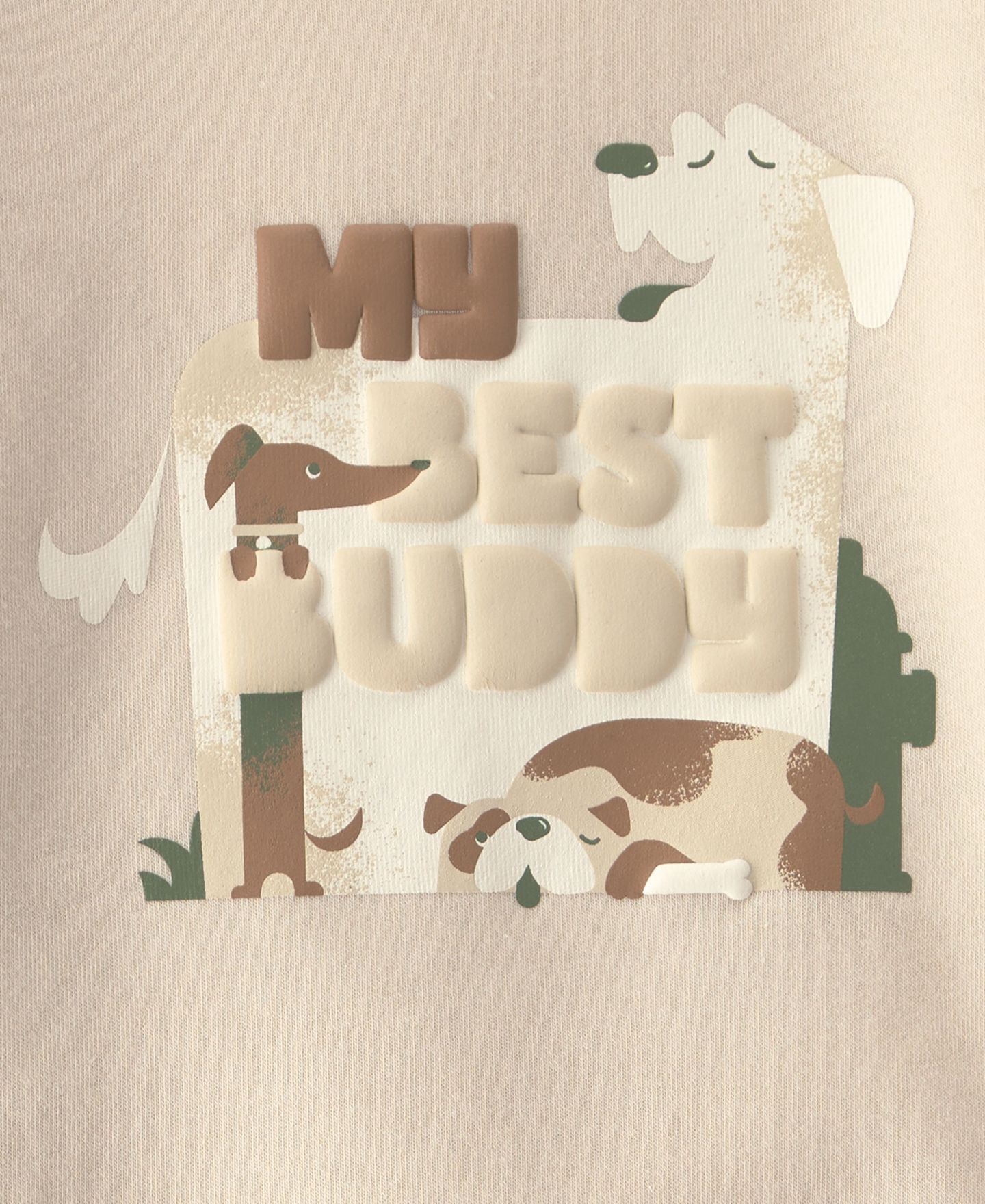 Детский флисовый комплект Carter's My Best Buddy, мальчики 2T-5T: свитшот и брюки, цвет: Кремовый / Коричневый — фото 4
