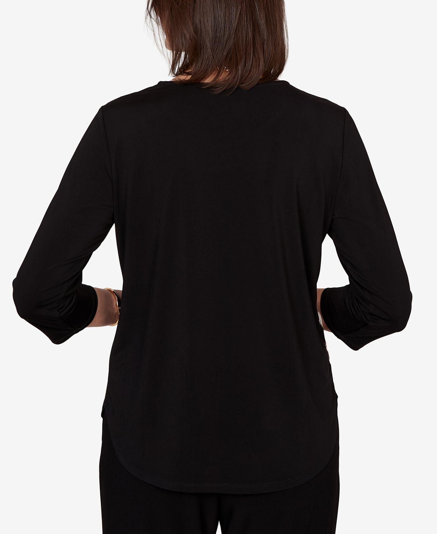 Petite Vertical Spliced Animal Printed Top