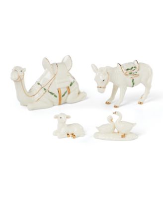 Holiday Mini Nativity Animals 4-Piece Figurine Set