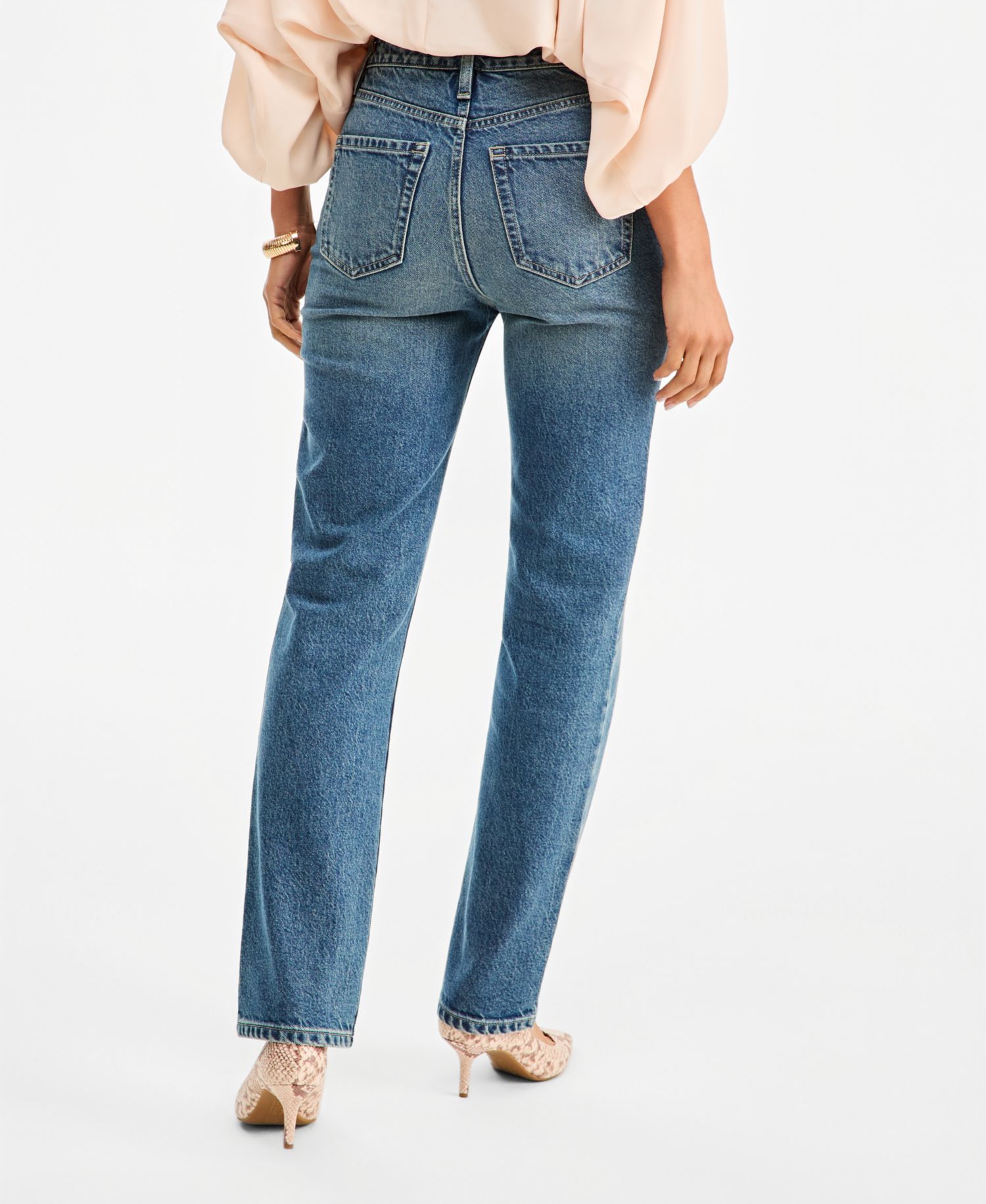 Women's High-Waist Straight-Leg Jeans