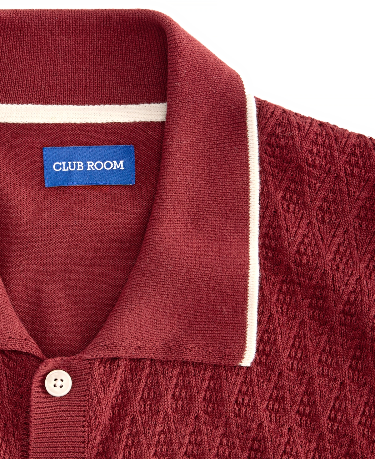 Club Room Men's Cable Knit Sweater Polo Shirt, Macy's Exclusive