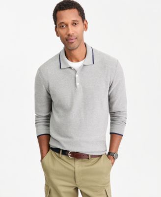 Men's Tipped Long-Sleeve Polo Sweater, Macy's Exclusive