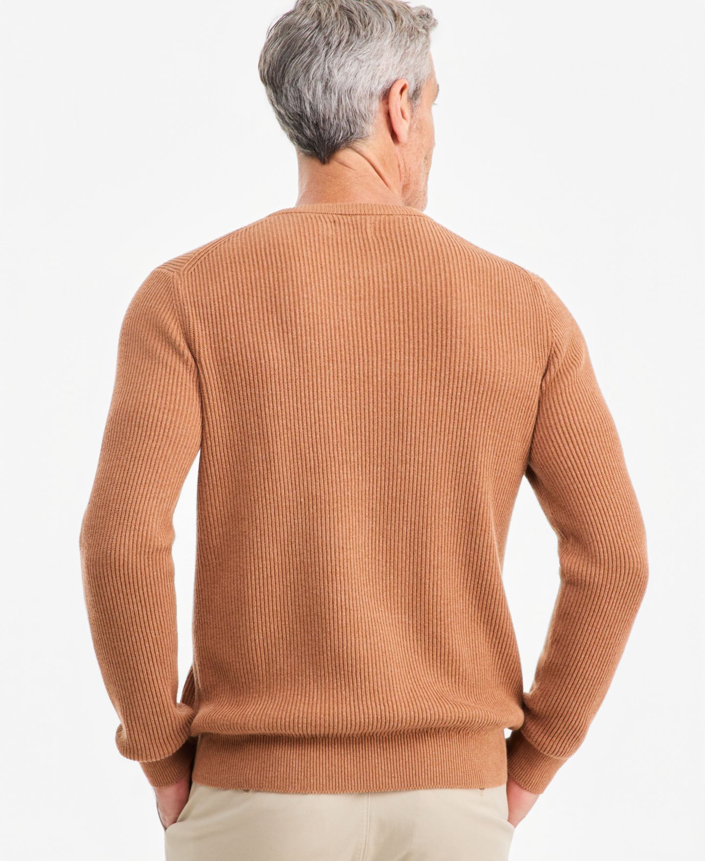 Мужской свитер Club Room Stitch Crewneck, цвет: Орех — фото 2