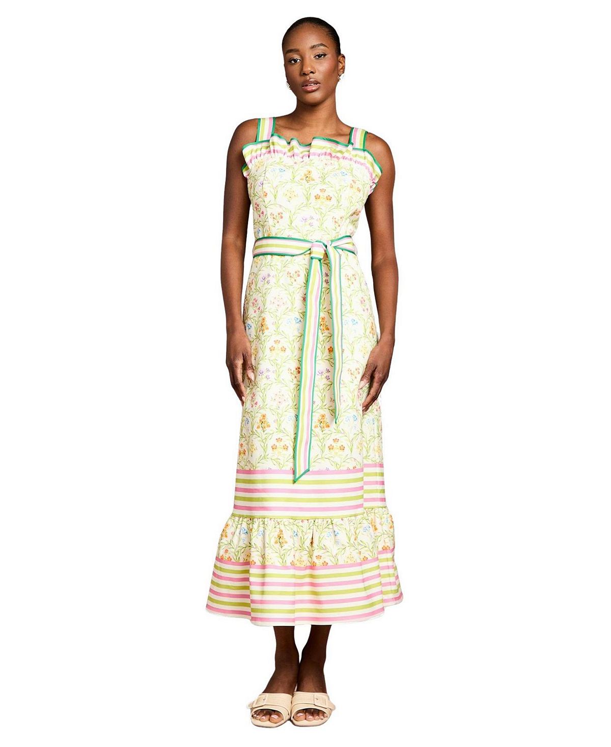 Coast Women's Printed Ruffle Midi Dress view 1 — MAYCSS fashion products