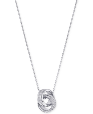 image of Swarovski Double Ring Pave Pendant Necklace
