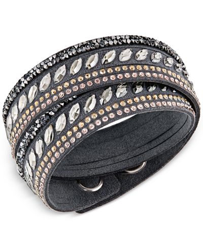 Swarovski Stainless Steel Slake Pulse Crystal Wrap Bracelet