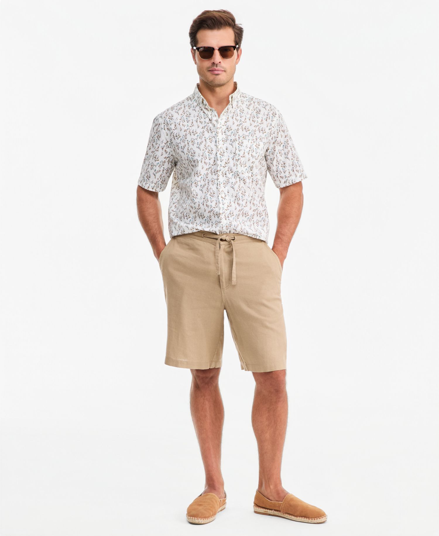 Men's Bennet Poplin Floral-Print Short-Sleeve Shirt