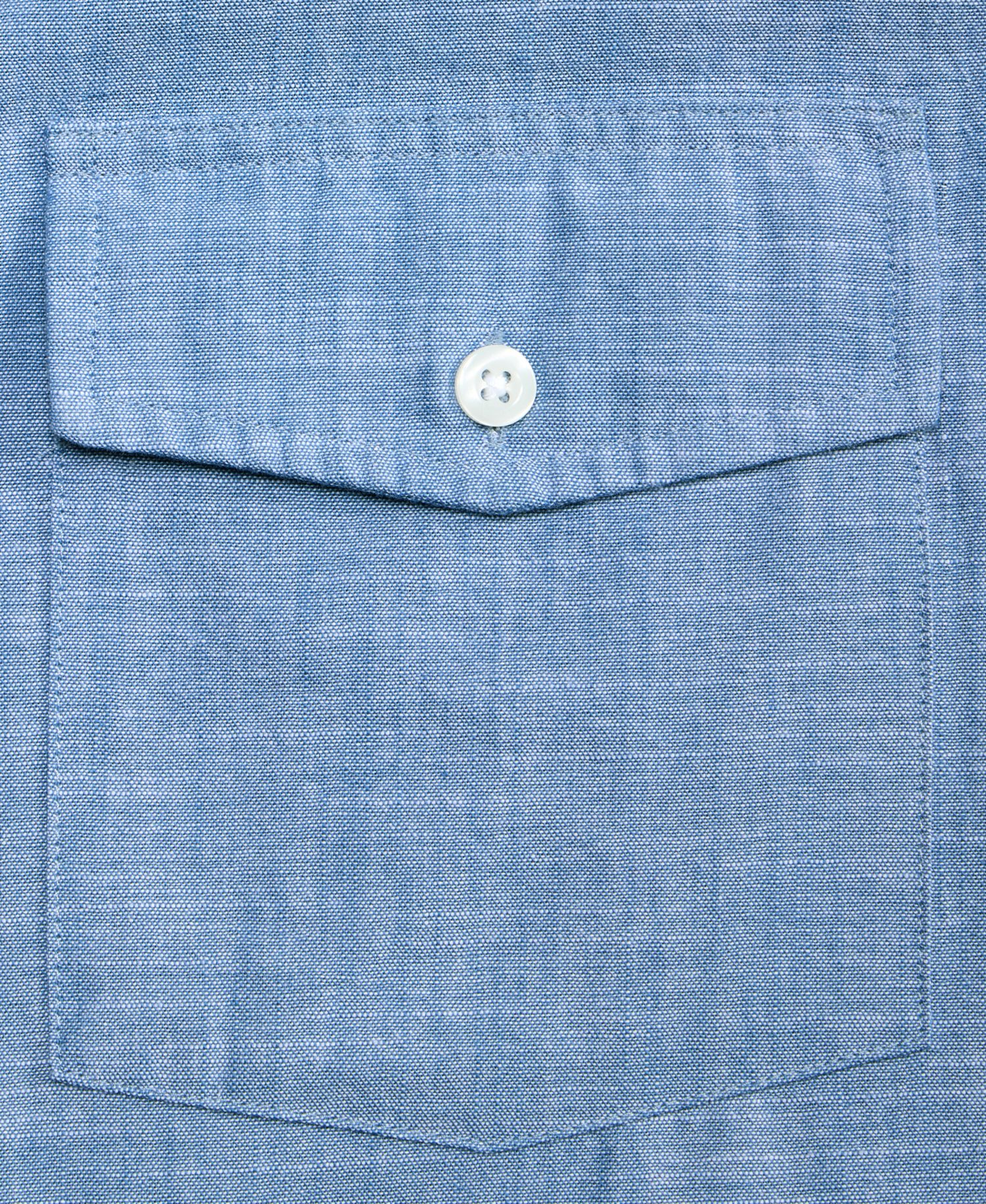 Men's Cotton Chambray Flap-Pocket Shirt