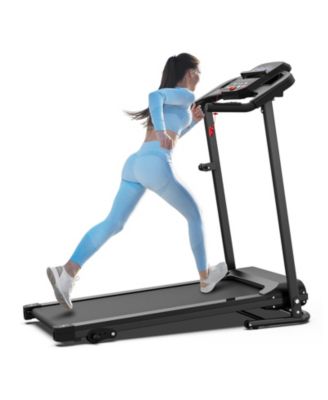 Folding Treadmill with 2.5HP Quiet Motor - 12 Preset Programs, LED Display, Heart Rate Sensors, Pad and Cup Holders