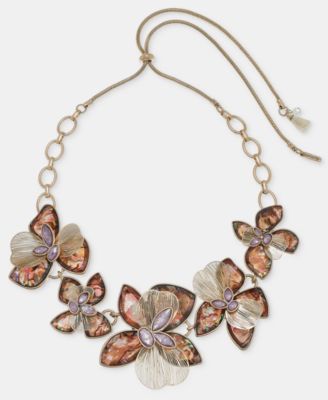 Flower Statement Necklace, 28" 