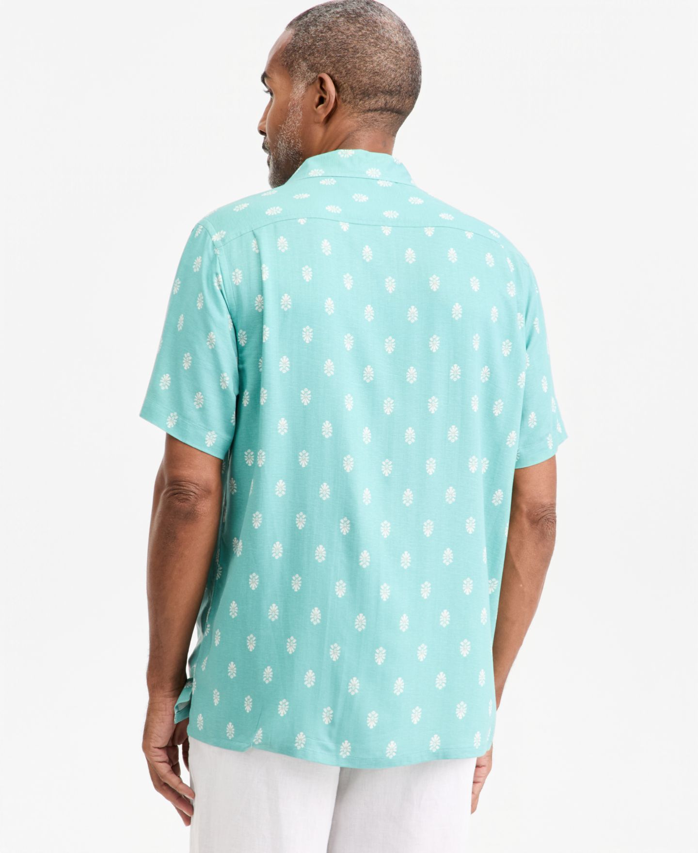 Мужская рубашка Club Room Foulard-Print Silk Short-Sleeve, цвет: Canton — фото 3