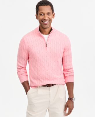 Men's Cable Knit Quarter-Zip Sweater
