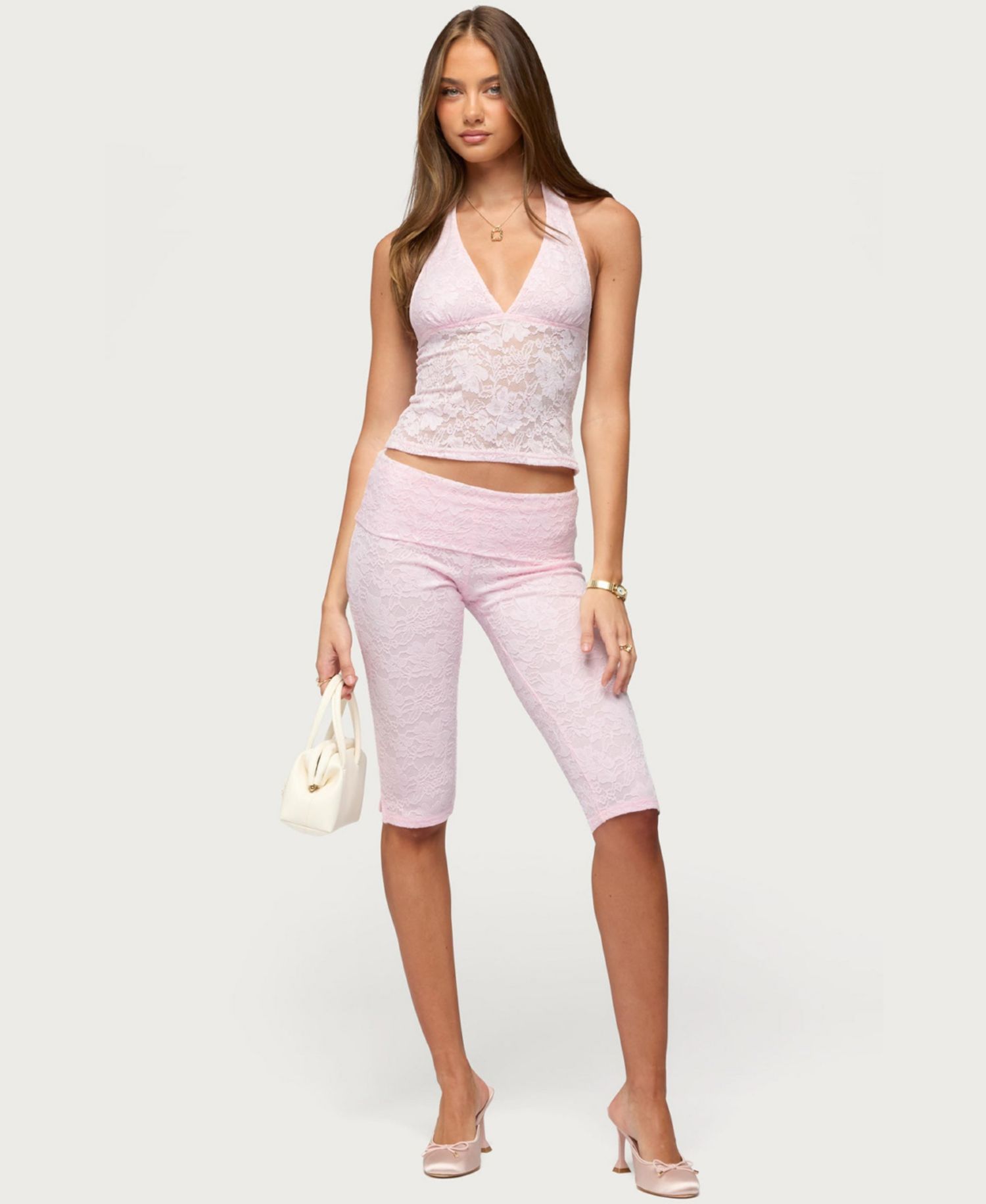 Women's Talisa Foldover Lace Capri Leggings
