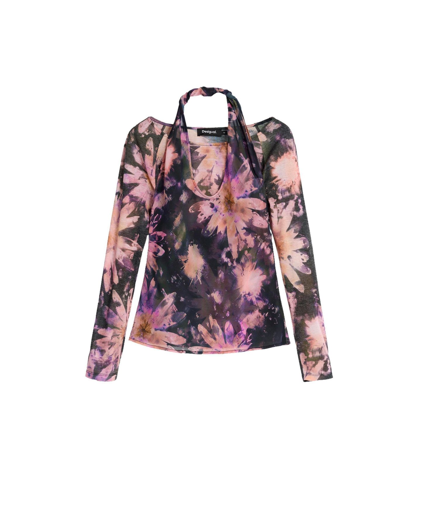 Женская блузка Desigual Printed Long-Sleeve, цвет: Тёмно-синий — фото 4