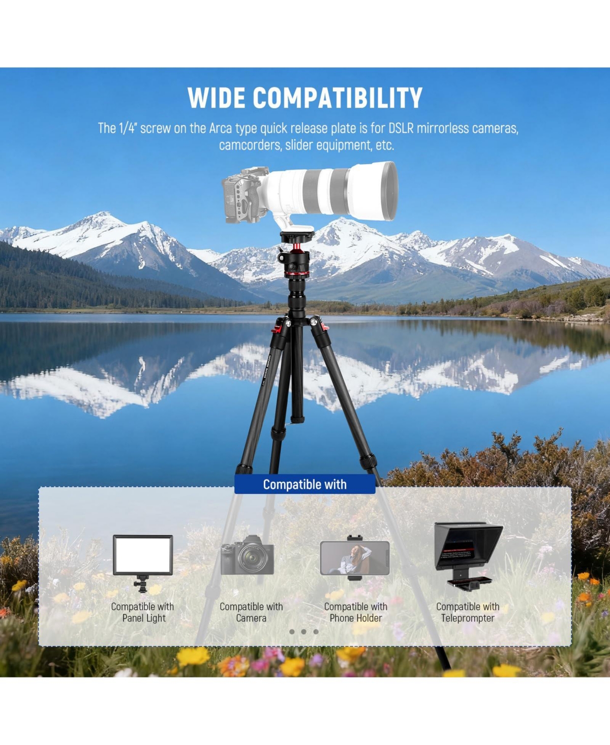 Neewer TP17 Camera Tripod with 13.2 lbs for select iPhone models